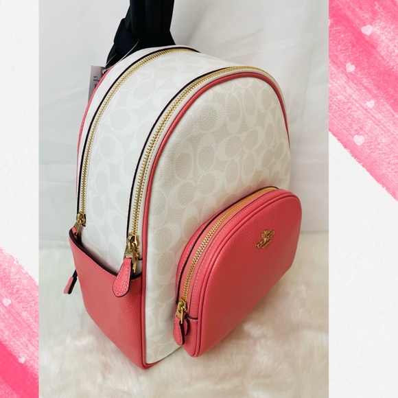 Coach Handbags - NWT Coach white Court Backpack In Signature Canvas